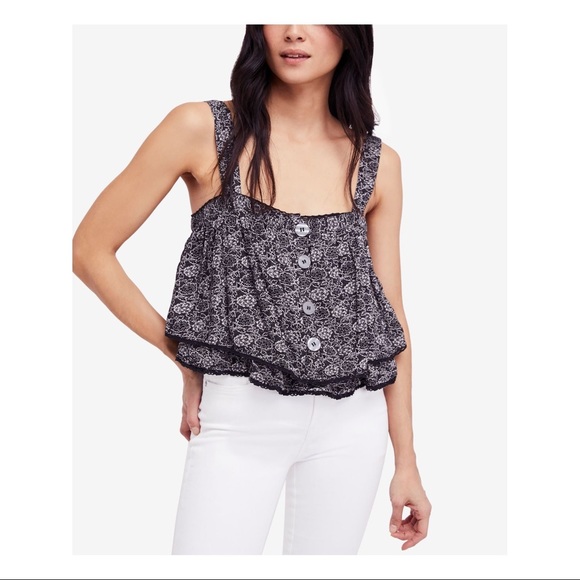 Free People Blue Floral Crop Top - Picture 8 of 8